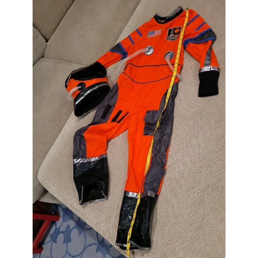 Child’s Astronaut Space Halloween Dressup Costume Size 7-8 Helmet Teetot Outfit